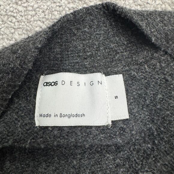 ASOS Design Open Long cardigan Sweater Womens Small Charcoal Gray Knit Casual - Picture 6 of 14